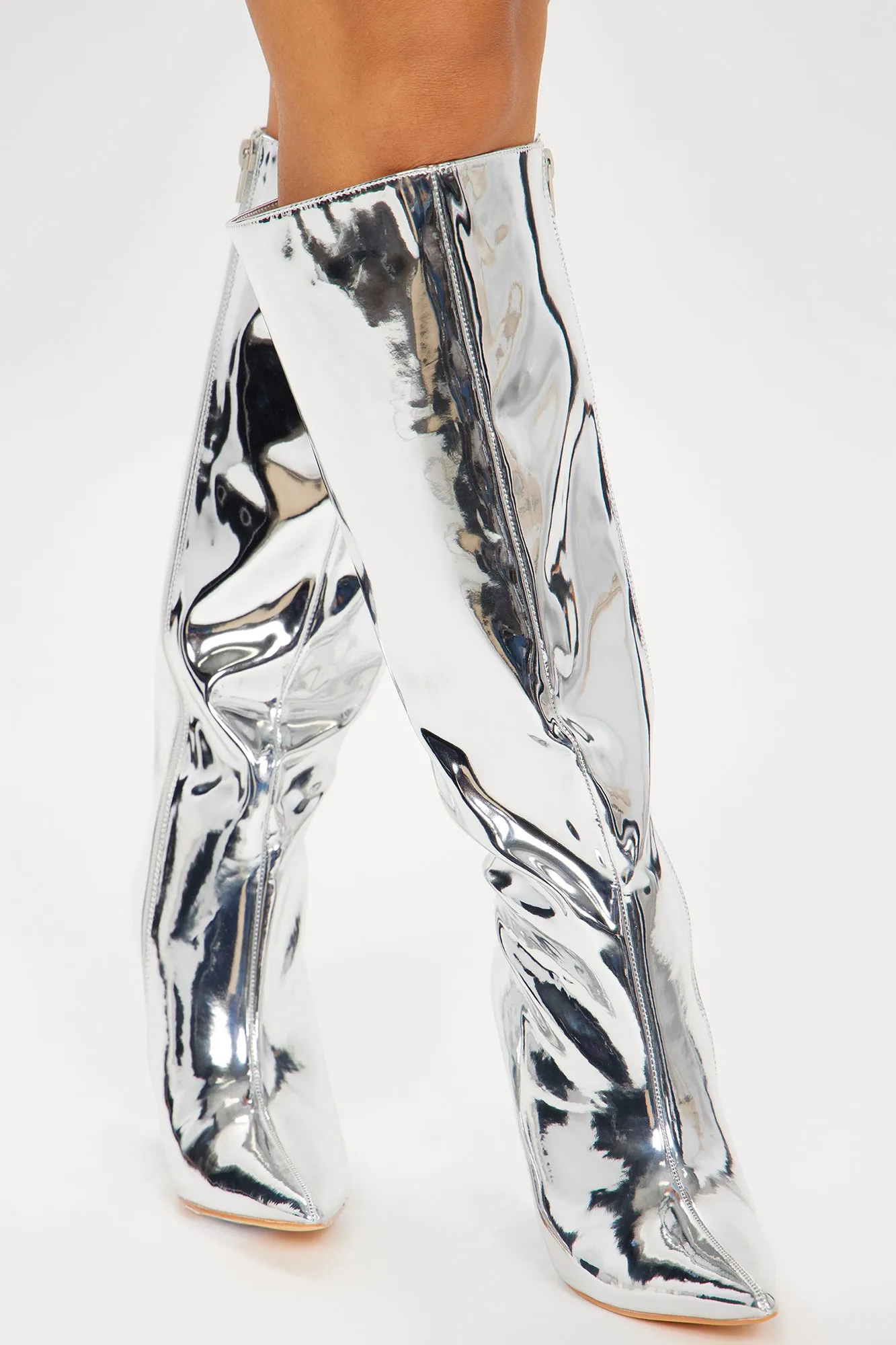 Analia Wedge Boots - Silver