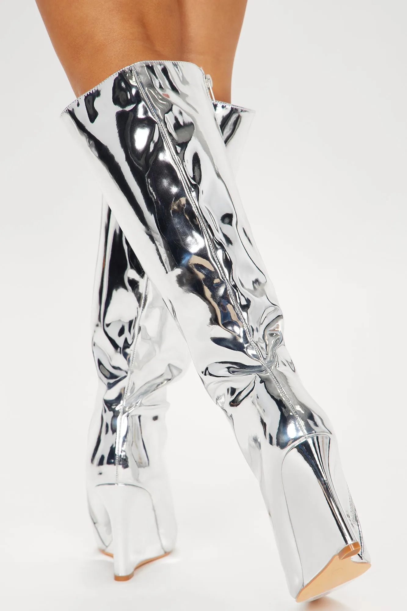 Analia Wedge Boots - Silver