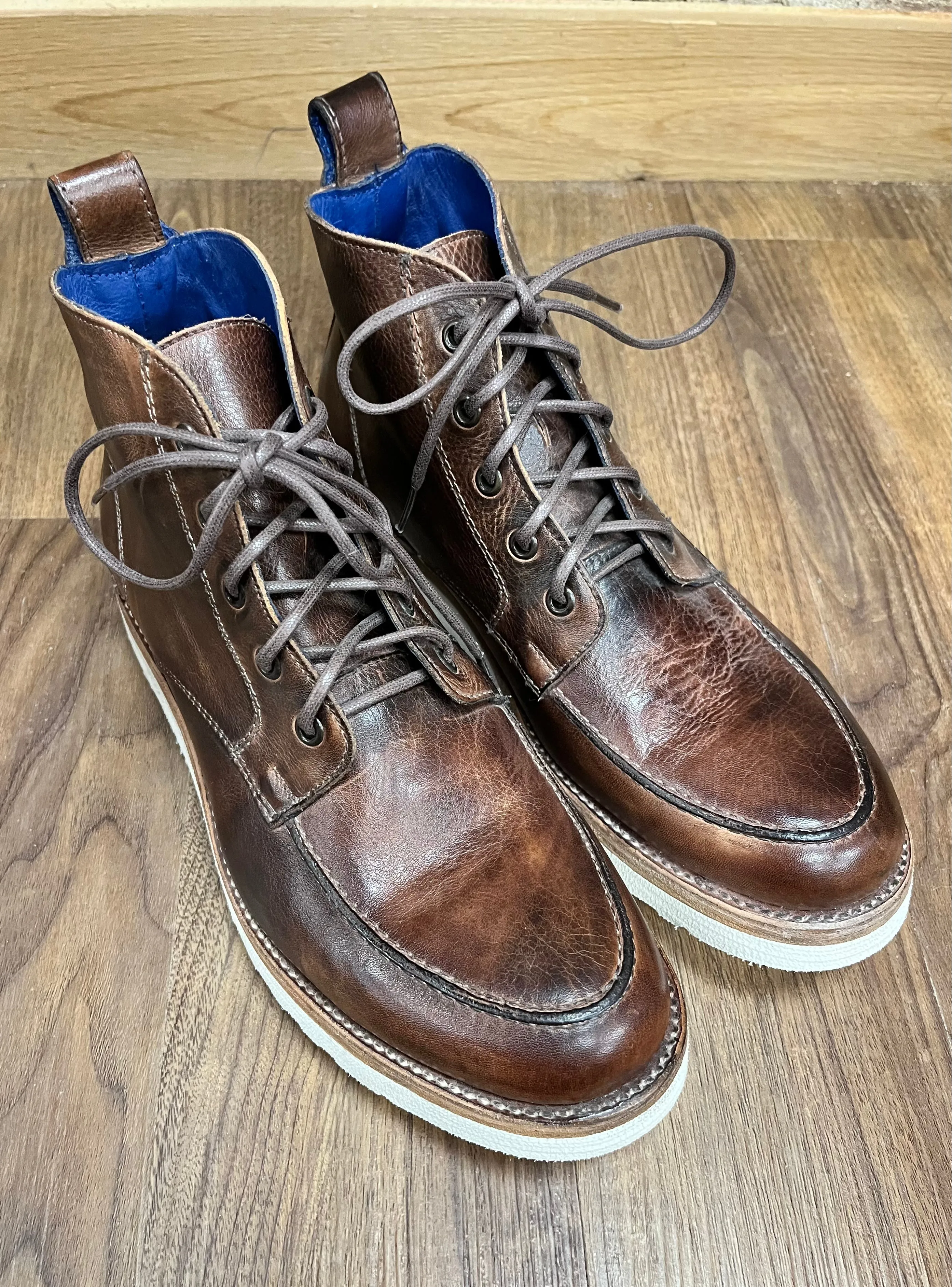 Bed Stu Men's Lincoln Teak Rustic Leather Lace Up Boots F393029