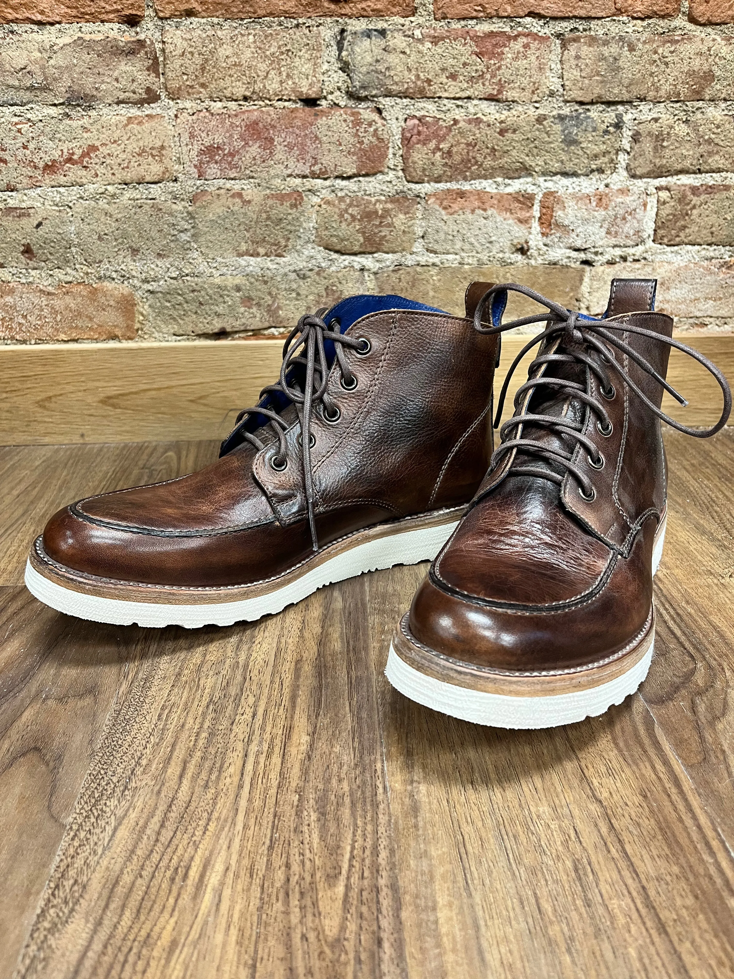 Bed Stu Men's Lincoln Teak Rustic Leather Lace Up Boots F393029