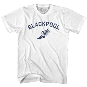 Blackpool Running Track Winged Foot-Womens Cotton Junior Cut T-Shirt