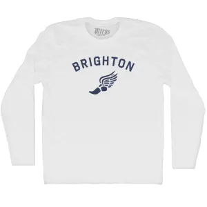 Brighton Running Track Winged Foot Adult Cotton Long Sleeve T-shirt