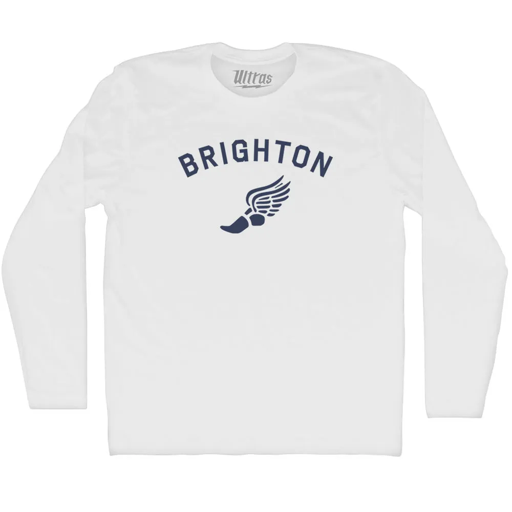 Brighton Running Track Winged Foot Adult Cotton Long Sleeve T-shirt