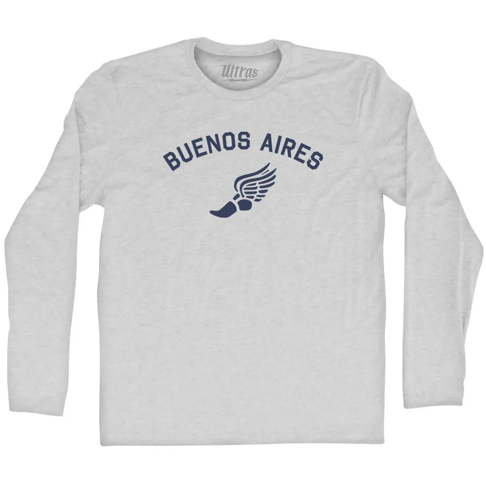 Buenos Aires Running Track Winged Foot Adult Cotton Long Sleeve T-shirt