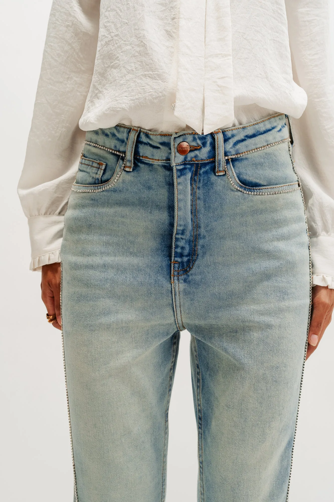 Embellished Vintage Open Cut Bootcut Jeans