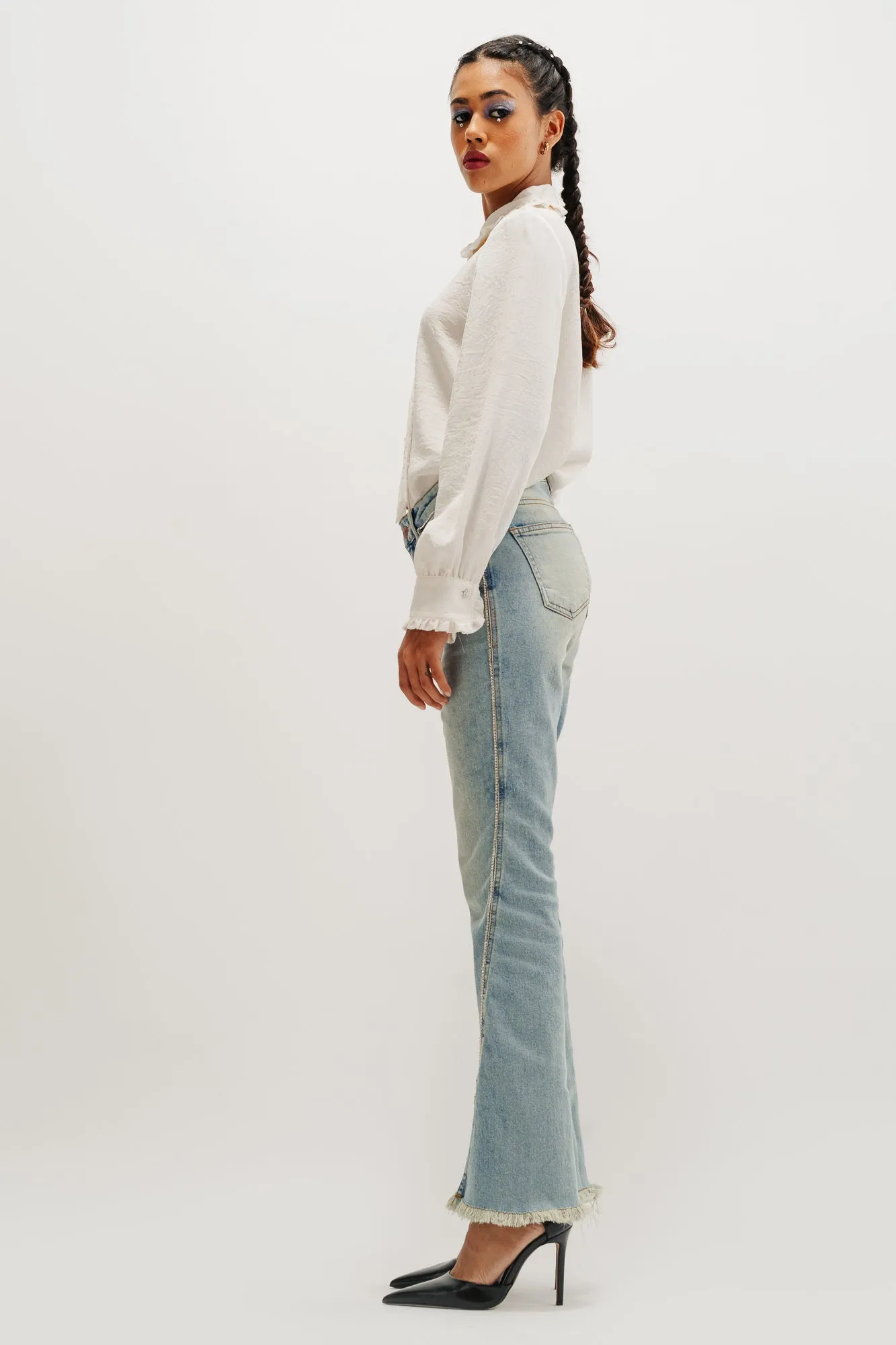 Embellished Vintage Open Cut Bootcut Jeans