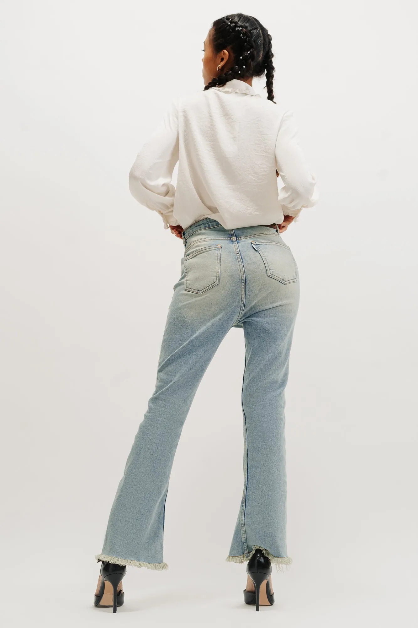Embellished Vintage Open Cut Bootcut Jeans