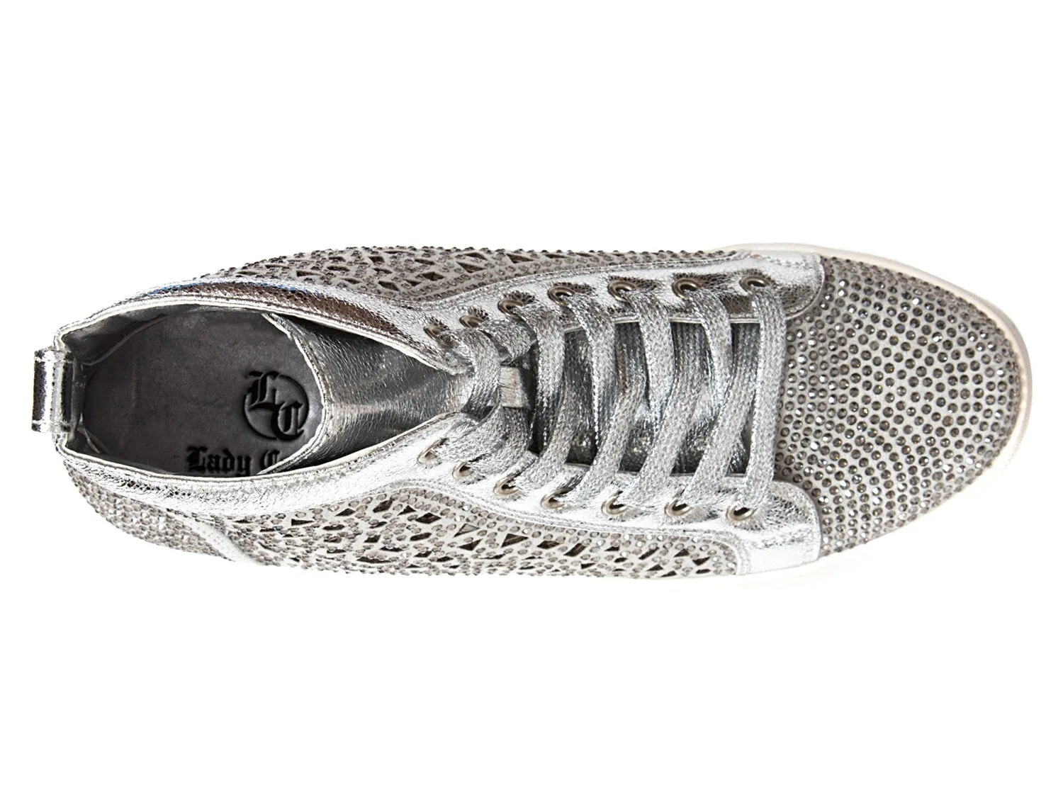 Lady Couture New York High Top Sneakers, Metallic Silver