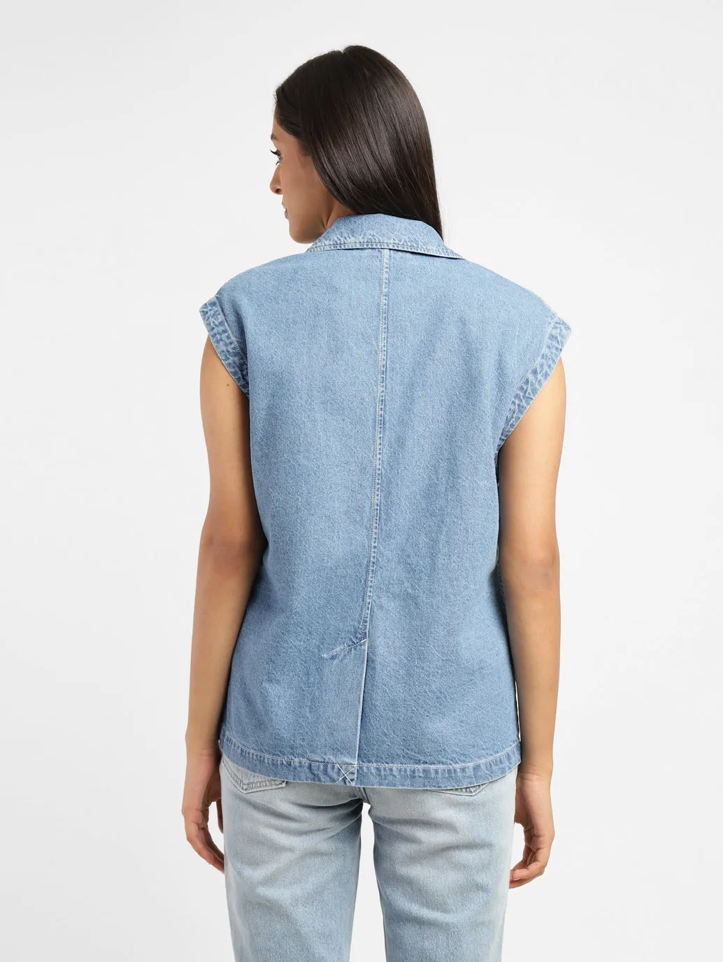 Levi's x Deepika Padukone Solid Notched Lapel Denim Jacket