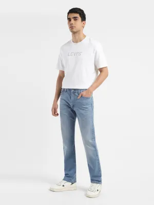 Men's 513 Blue Straight Fit Mid Rise Jeans