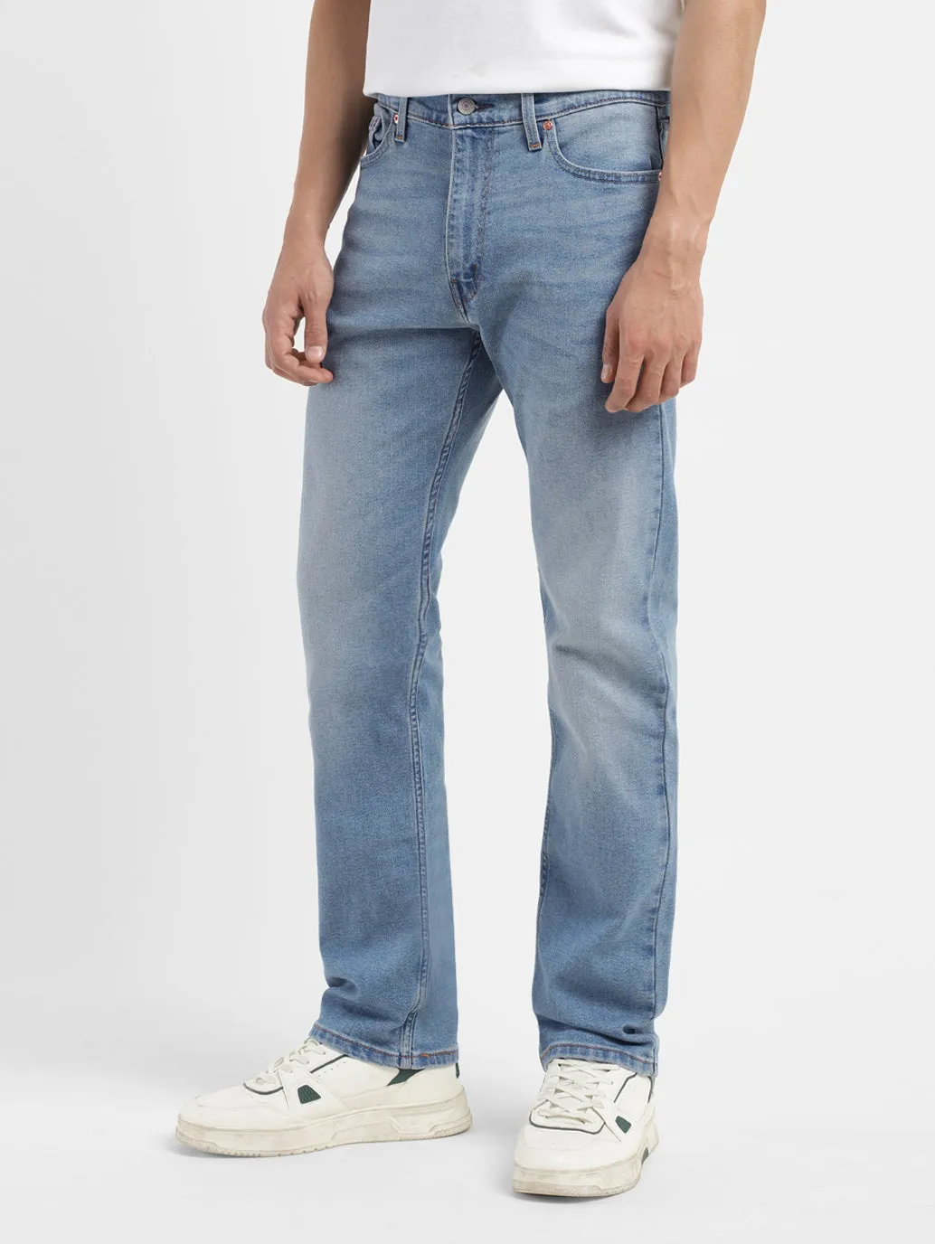 Men's 513 Blue Straight Fit Mid Rise Jeans