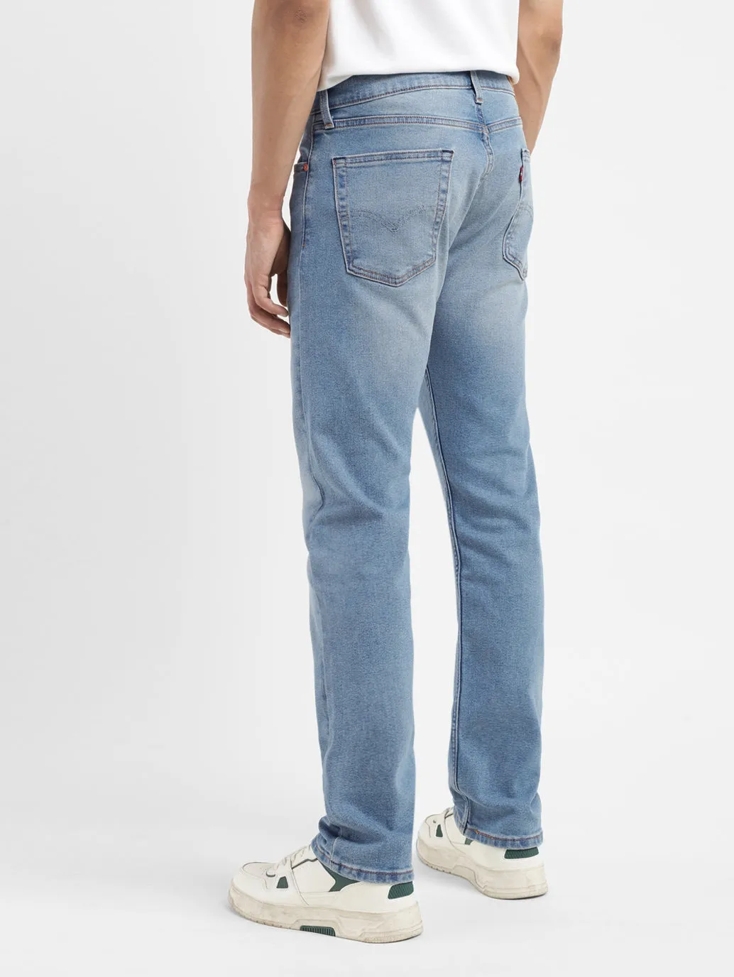 Men's 513 Blue Straight Fit Mid Rise Jeans