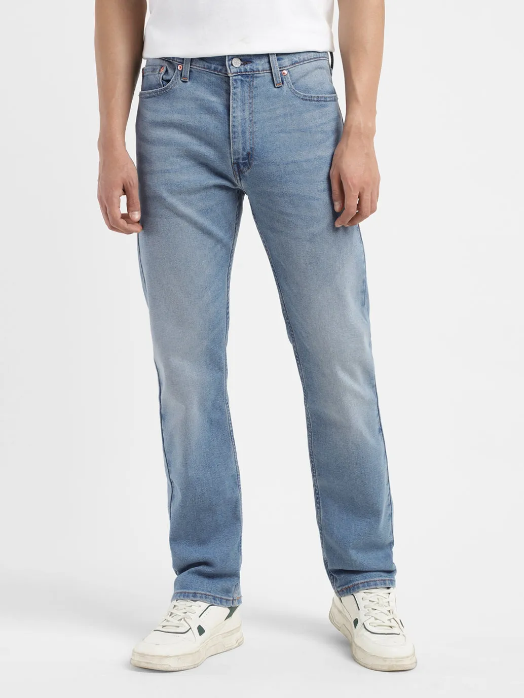 Men's 513 Blue Straight Fit Mid Rise Jeans