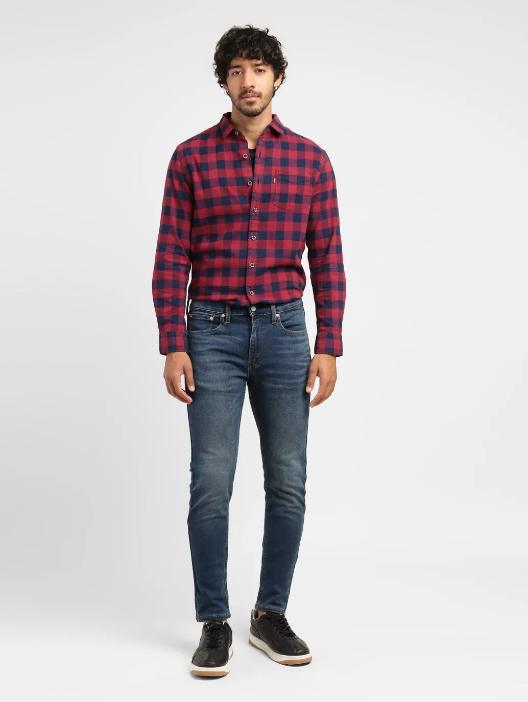 Men's Blue Skinny Fit Mid Rise Jeans