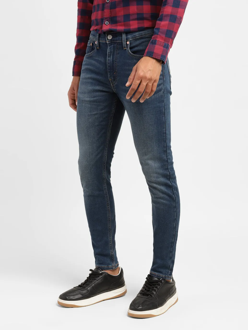 Men's Blue Skinny Fit Mid Rise Jeans