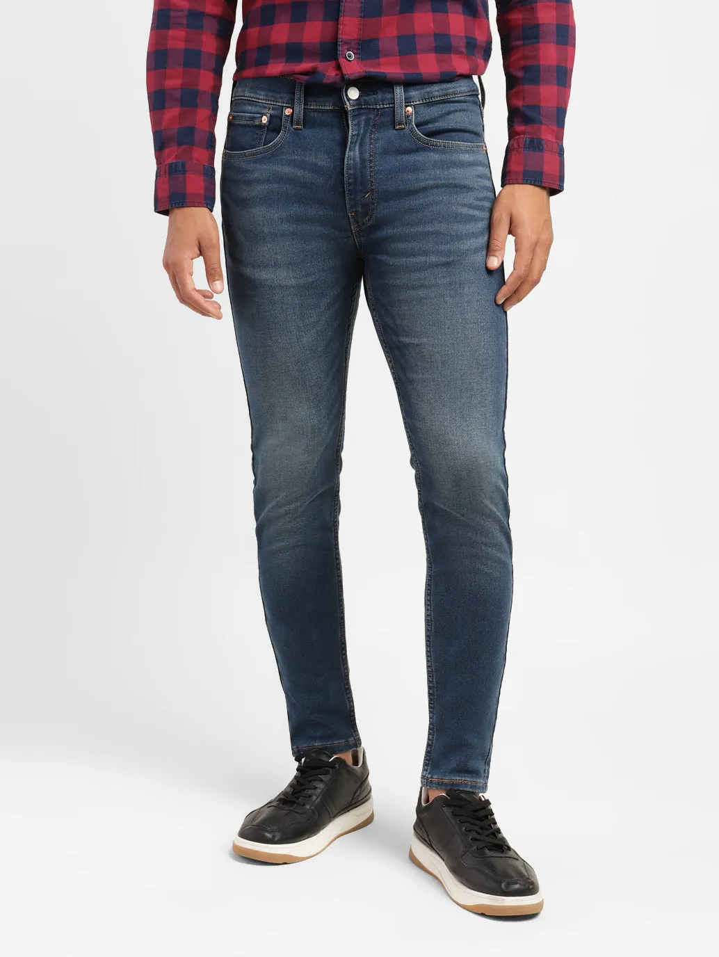 Men's Blue Skinny Fit Mid Rise Jeans