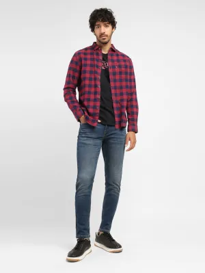 Men's Blue Skinny Fit Mid Rise Jeans