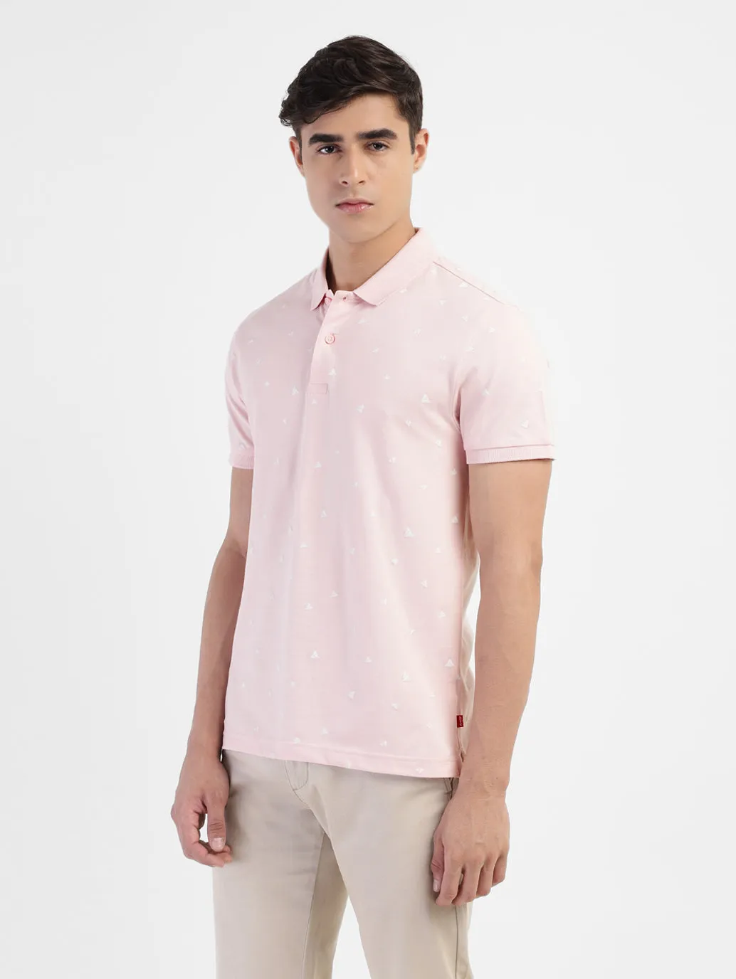 Men's Geometric Print Polo T-shirt