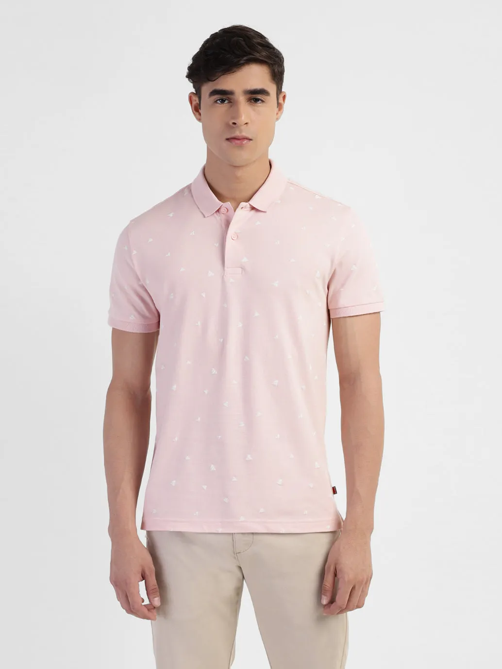 Men's Geometric Print Polo T-shirt