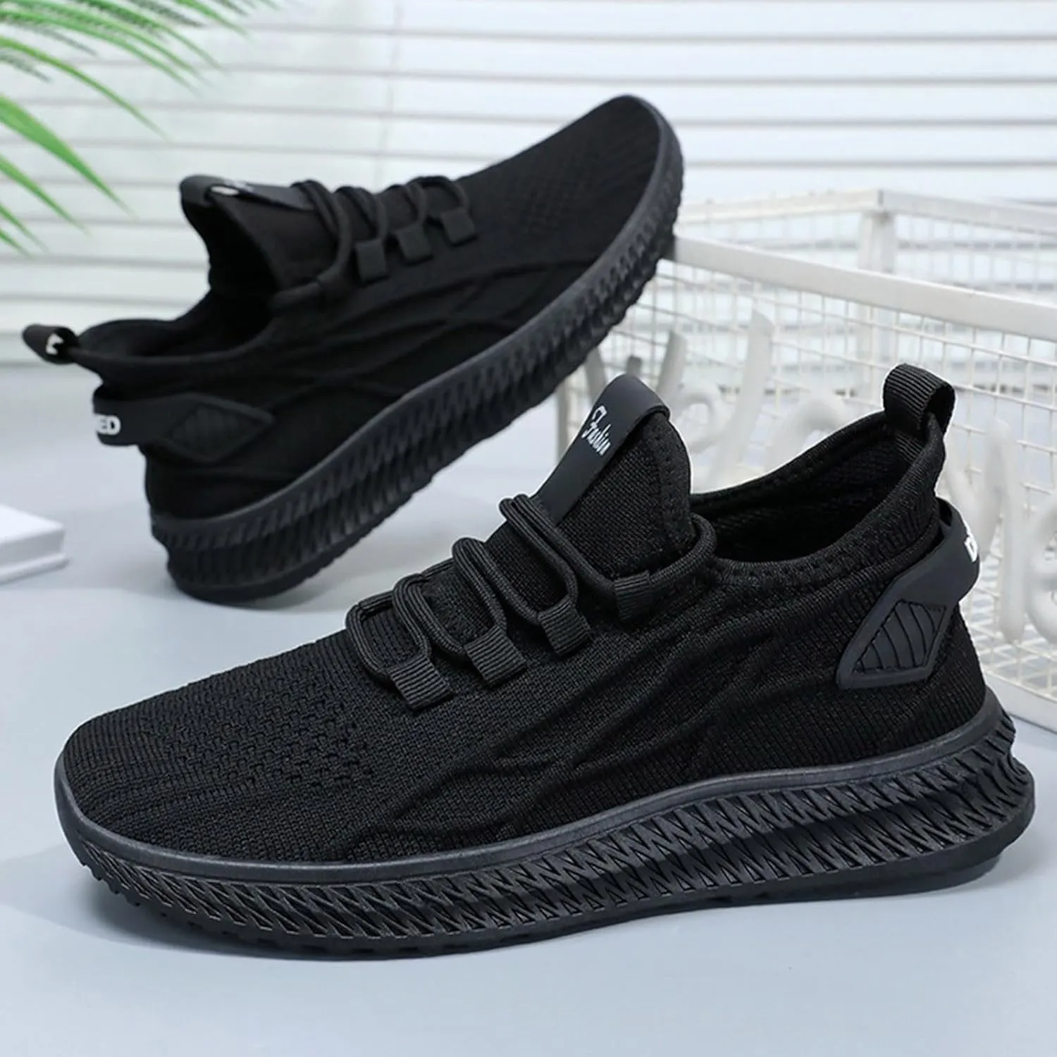 Mesh Slip On Black Non Slip Shoes for Women, Work Shoes & Restaurant Sneakers - Comfortable Gym Workout Work
