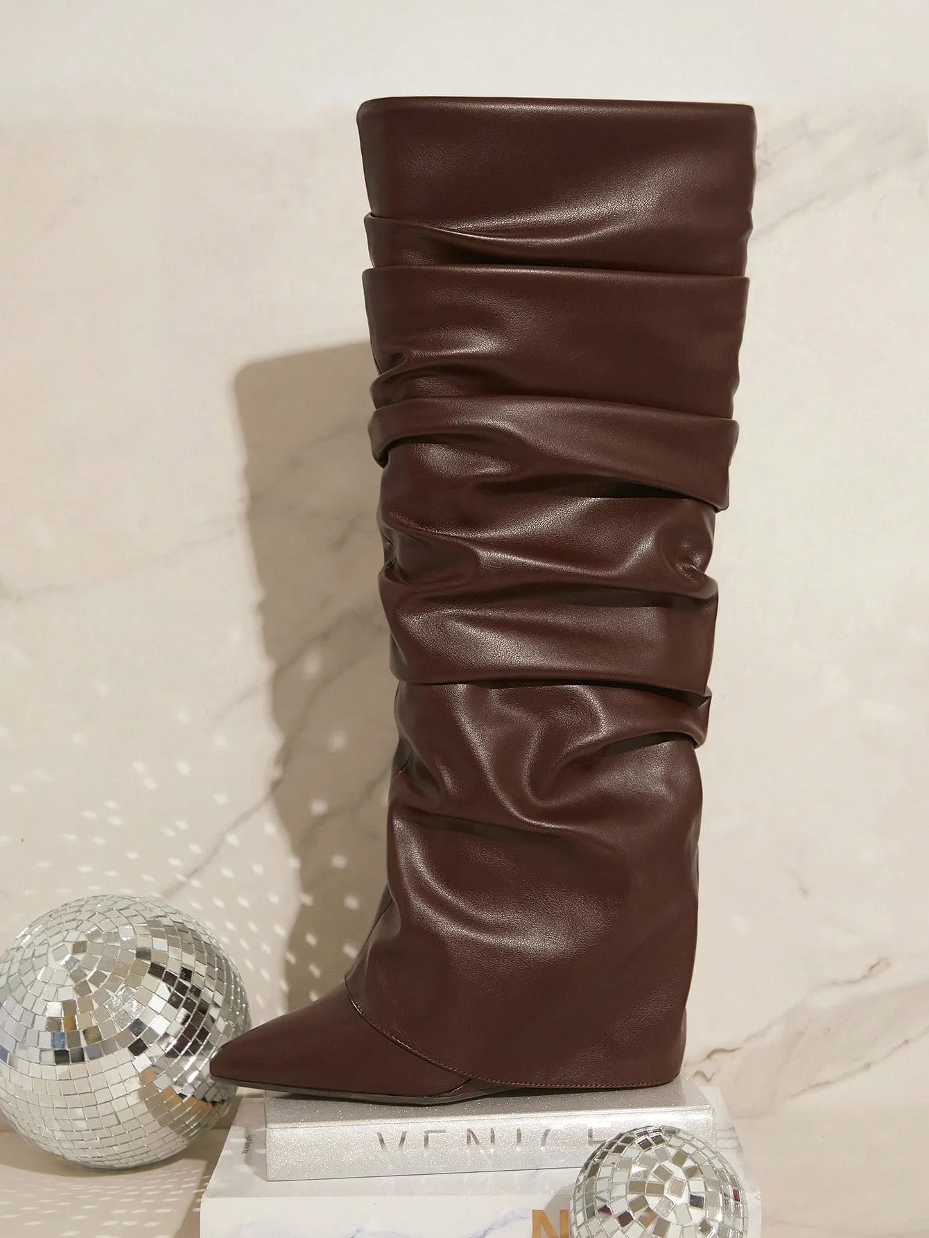 Slouch Wedge Boots
