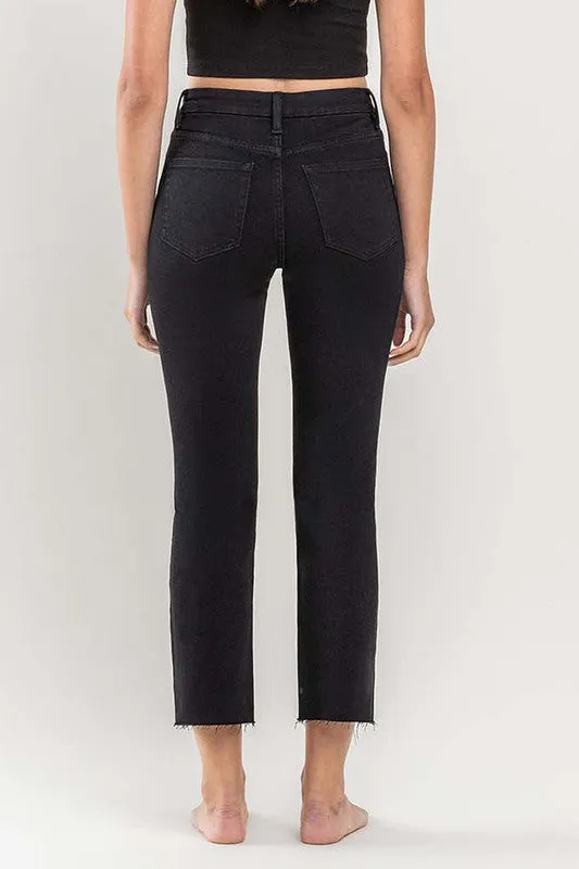 Vervet Distressed Crop Black Jeanne
