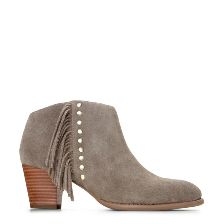 Vionic Women's Faros Fringed Bootie - Greige 322FAROS