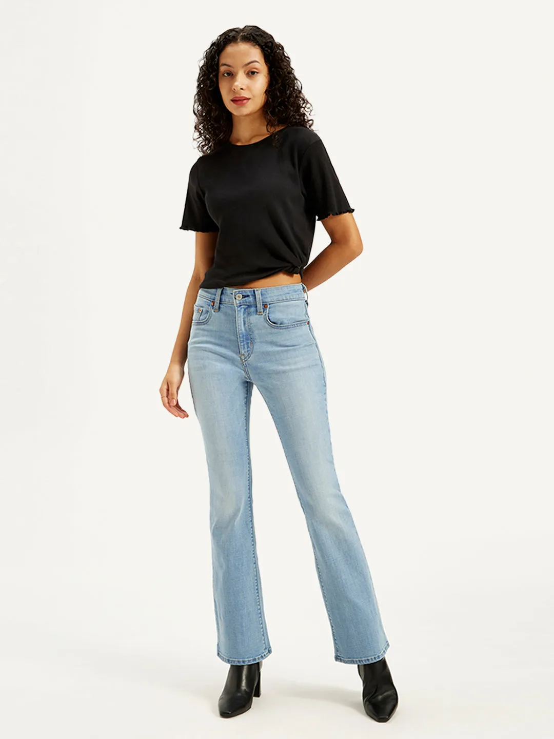 Women's 725 Light Blue Bootcut Fit High Rise Jeans